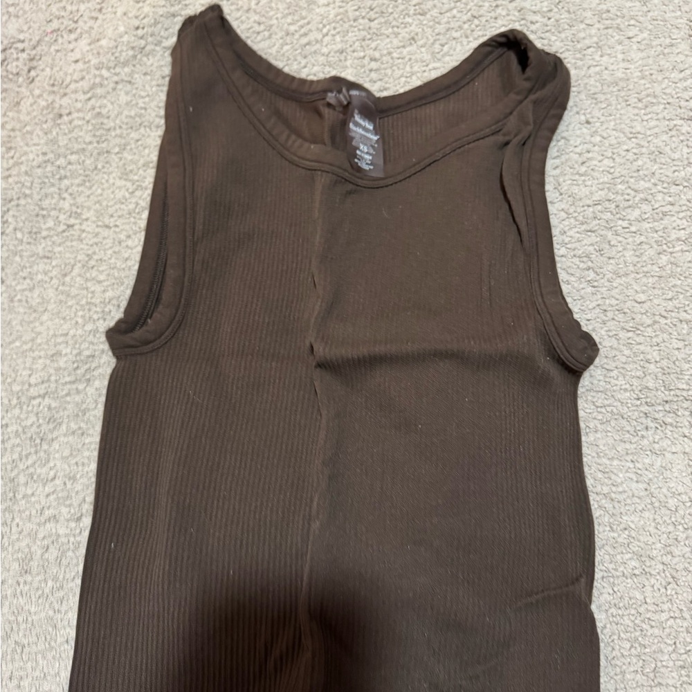 Sunday Best Brown Ribbed Tank Top